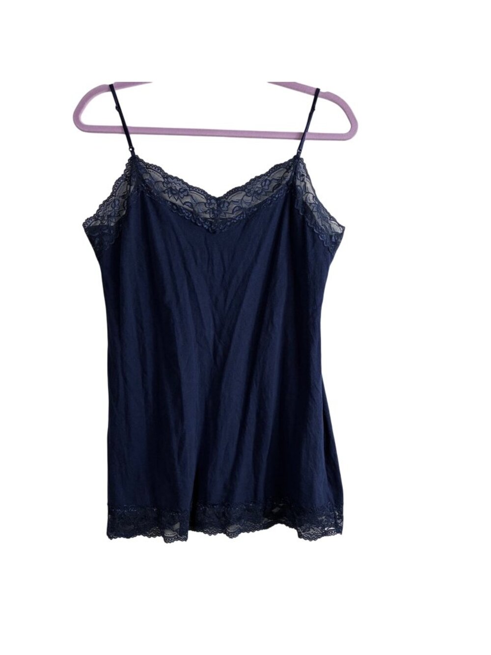 Bozzolo Lace Trim Cami Navy Blue Sz 3X Fairy Grunge Y2K